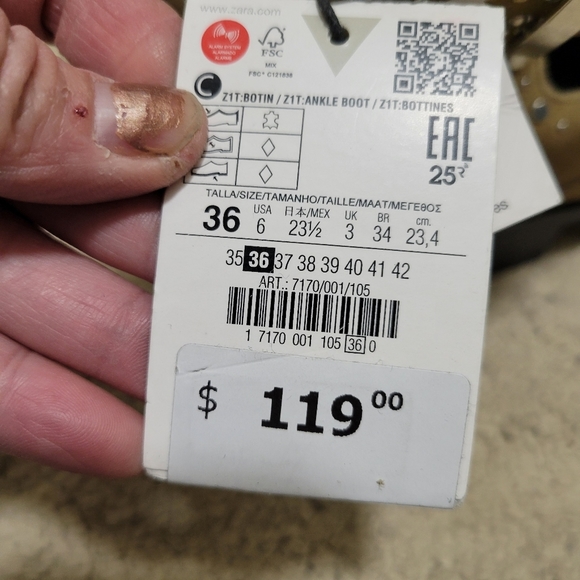 NWT Zara Studded Low Heeled Split Leather With Opening Boots - Picture 6 of 6